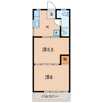 間取図 名鉄西尾線/西尾駅 徒歩8分 2階 築52年