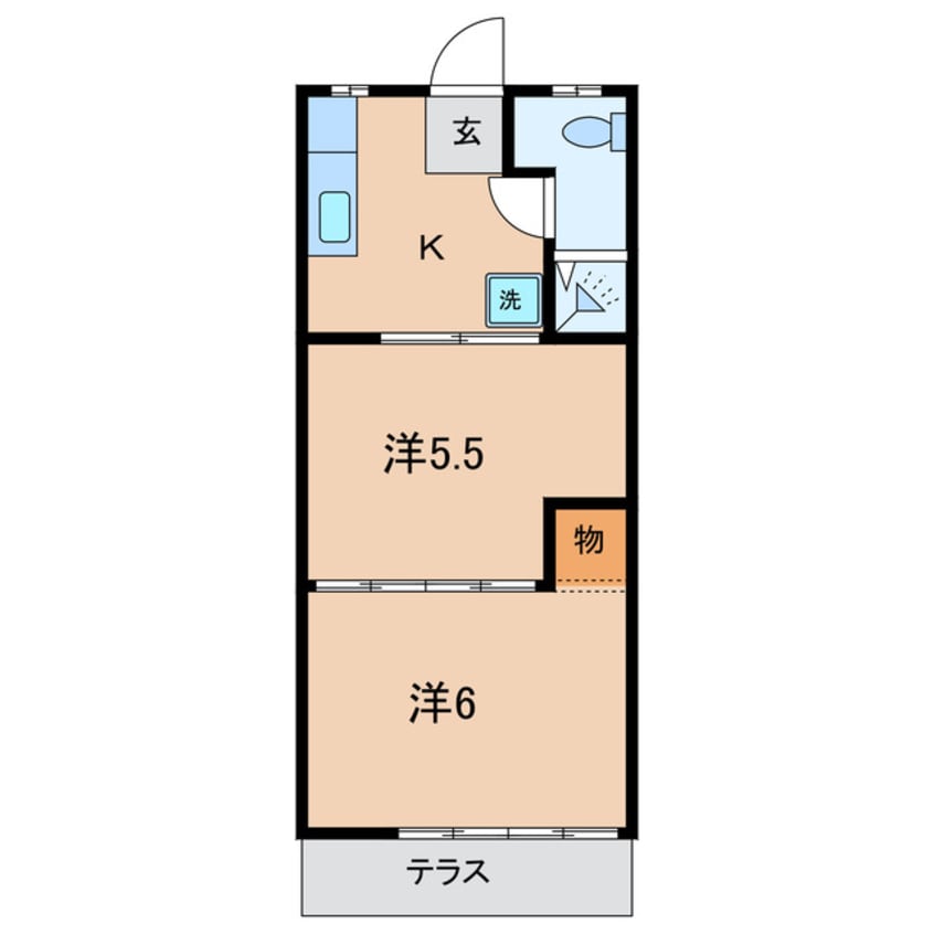 間取図 名鉄西尾線/西尾駅 徒歩8分 1階 築52年