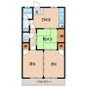 名鉄西尾線/西尾駅 徒歩7分 2階 築40年 3DKの間取り