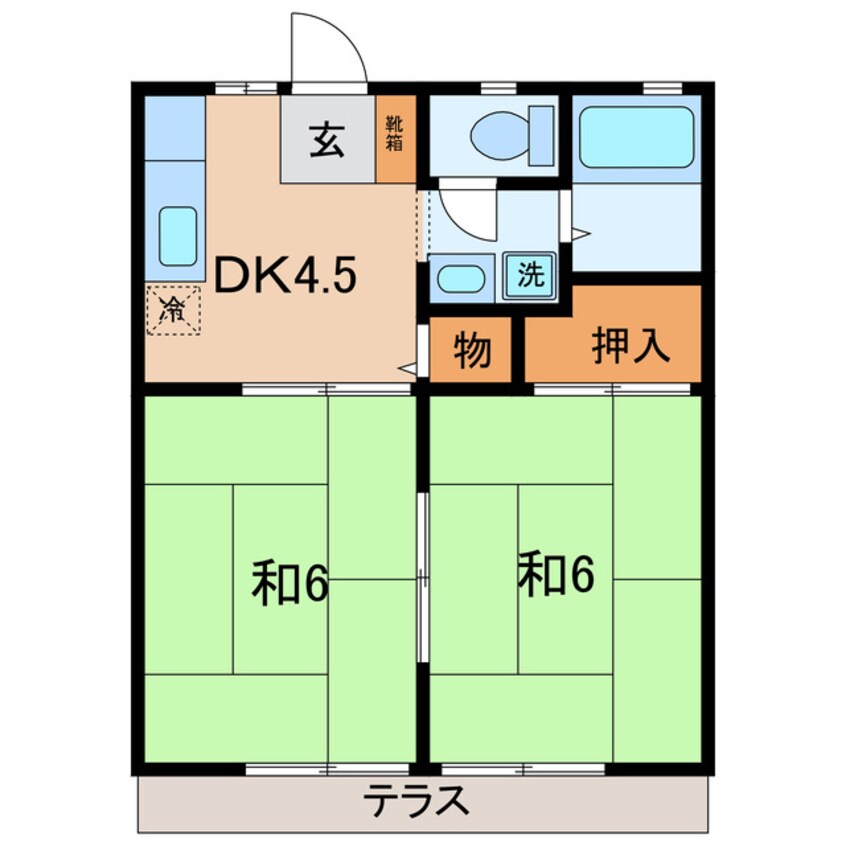 間取図 名鉄西尾線/桜町前駅 徒歩7分 1階 築36年