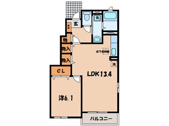 間取図 名鉄西尾線/西尾口駅 徒歩10分 1階 築13年