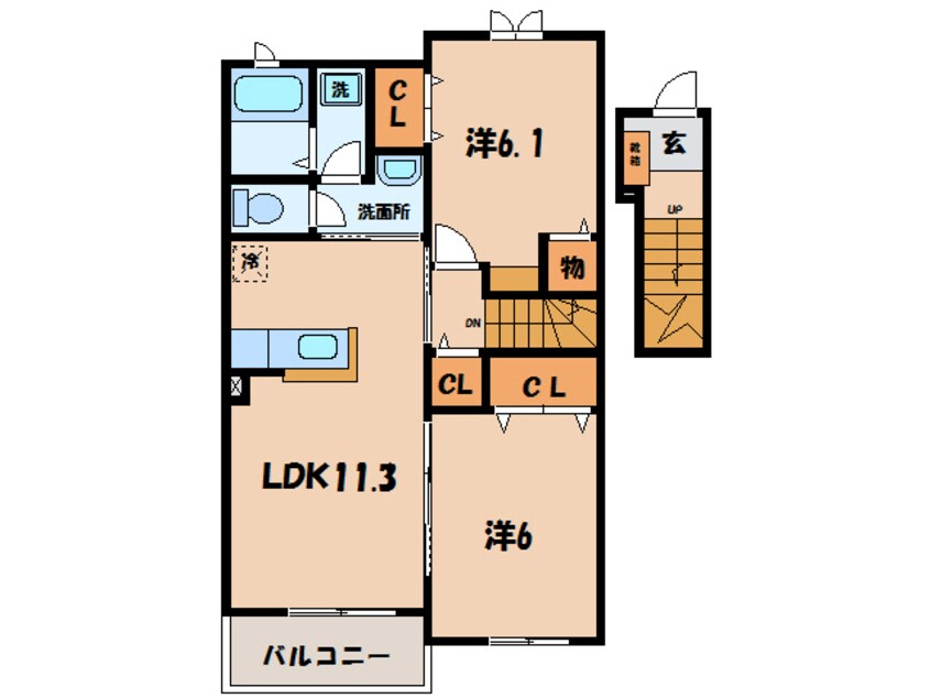 間取図 名鉄西尾線/西尾駅 徒歩20分 2階 築11年