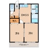 名鉄西尾線/米津駅 徒歩9分 1階 築27年 2DKの間取り