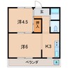 名鉄西尾線/西尾駅 徒歩16分 1階 築50年 2Kの間取り