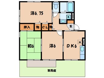 間取図 名鉄三河線/吉浜駅 徒歩21分 1階 築27年