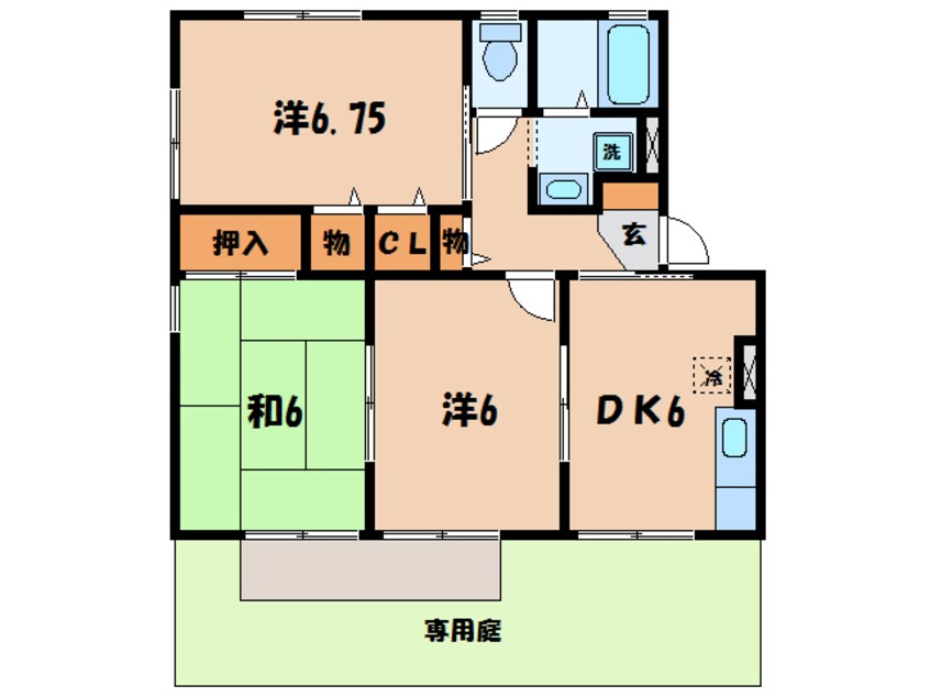 間取図 名鉄三河線/吉浜駅 徒歩21分 1階 築27年