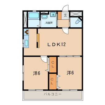 間取図 東海道本線/岡崎駅 バス17分中島下車:停歩10分 3階 築23年