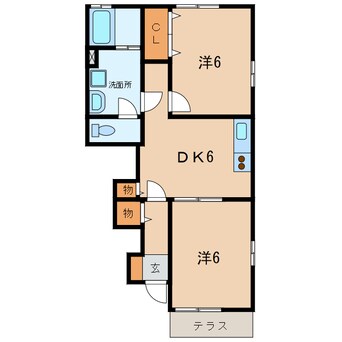 間取図 名鉄西尾線/西尾口駅 徒歩33分 1階 築18年