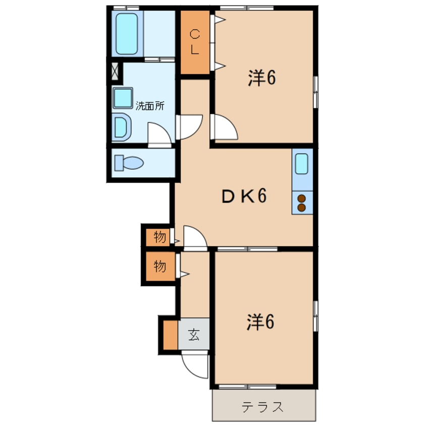 間取図 名鉄西尾線/西尾口駅 徒歩33分 1階 築18年