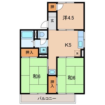 間取図 名鉄三河線/碧南中央駅 徒歩11分 2階 築39年