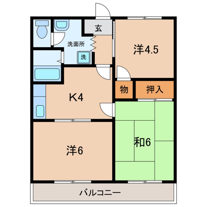 間取図 東海道本線/幸田駅 徒歩8分 2階 築32年