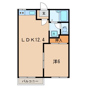 間取図 東海道本線/幸田駅 徒歩20分 2階 築34年