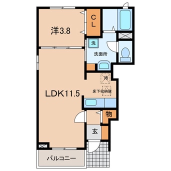 間取図 名鉄三河線/北新川駅 徒歩11分 1階 築10年