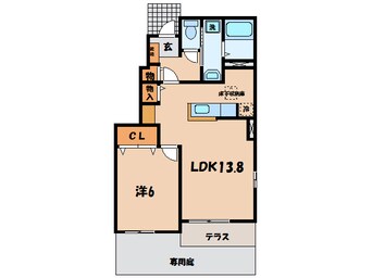 間取図 名鉄西尾線/福地駅 バス12分三河一色下車:停歩4分 1階 築10年