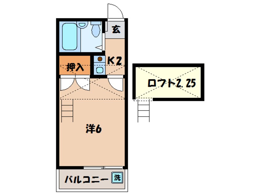 間取図 東海道本線/幸田駅 徒歩9分 2階 築36年