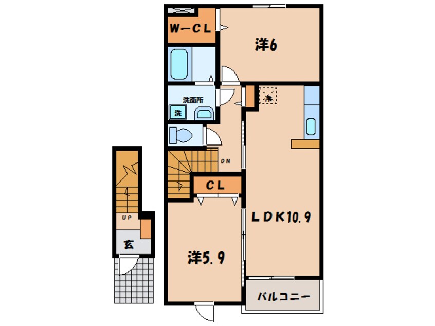 間取図 名鉄西尾線/西尾駅 バス11分経塚下車:停歩4分 2階 築10年