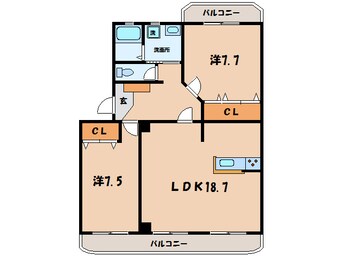 間取図 名鉄西尾線/西尾口駅 徒歩8分 3階 築32年
