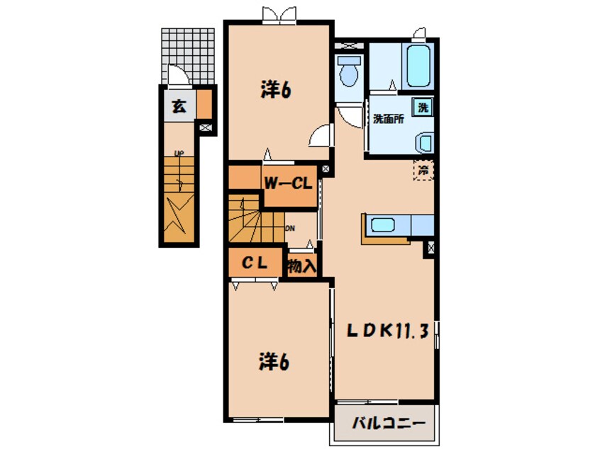 間取図 名鉄西尾線/西尾口駅 徒歩17分 2階 築10年