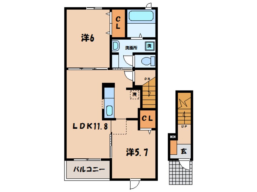 間取図 名鉄三河線/吉浜駅 徒歩19分 2階 築9年