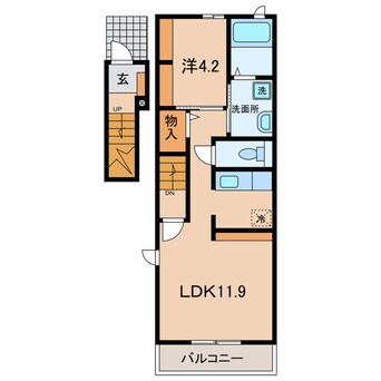 間取図 名鉄三河線/北新川駅 徒歩28分 2階 築10年