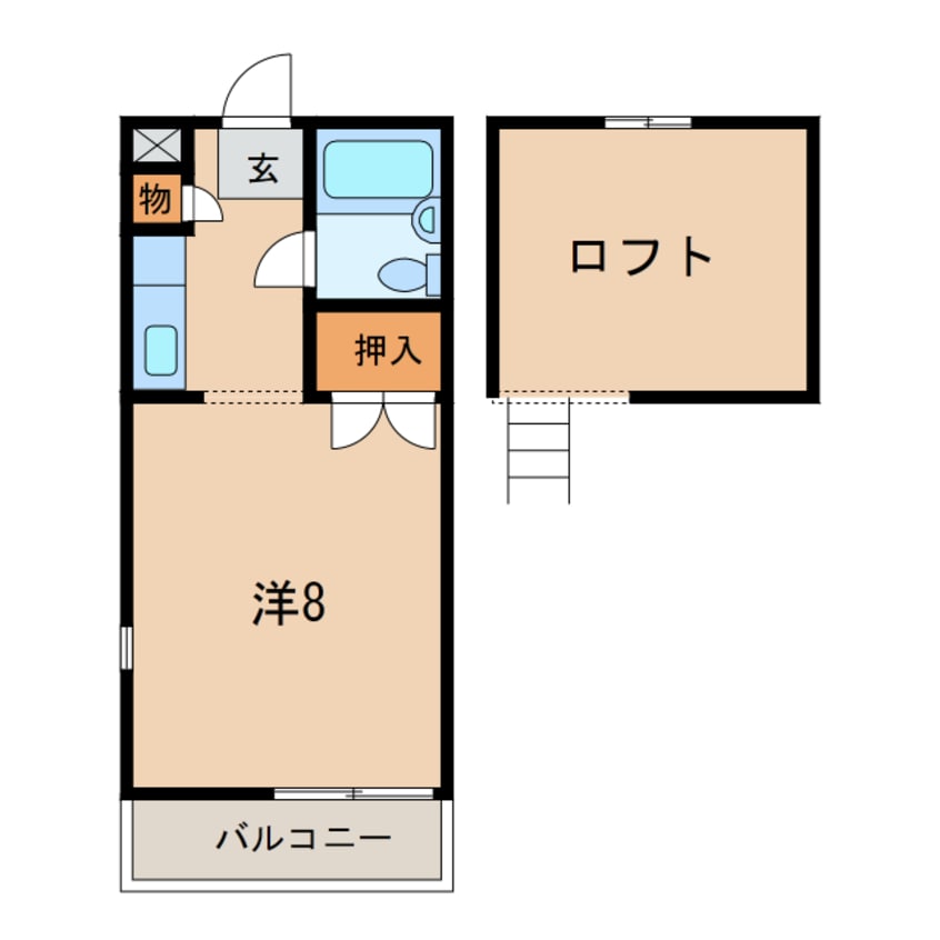 間取図 名鉄バス（幸田駅付近）/欠間 徒歩3分 2階 築34年