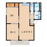 名鉄西尾線/桜町前駅 徒歩11分 2階 築25年 2LDKの間取り