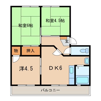 間取図 名鉄三河線/碧南中央駅 徒歩10分 2階 築42年