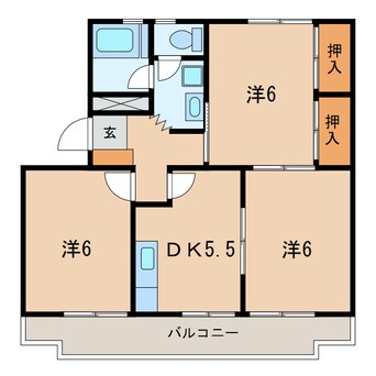 間取図 名鉄三河線/碧南駅 徒歩14分 3階 築41年