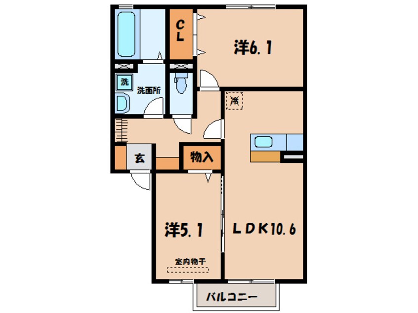 間取図 名鉄蒲郡線/西幡豆駅 徒歩10分 2階 築8年