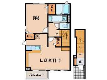 間取図 東海道本線/幸田駅 徒歩23分 2階 築9年