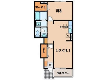 間取図 名鉄三河線/北新川駅 徒歩10分 1階 築8年