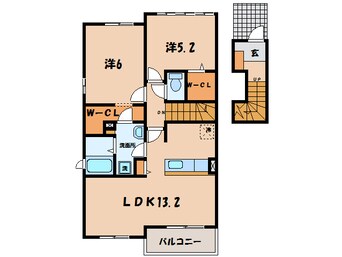間取図 名鉄バス(西尾市)/羽塚口 徒歩6分 2階 築8年