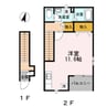 東海道本線/幸田駅 徒歩6分 2階 築20年 1Rの間取り