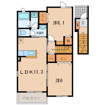 間取図 名鉄三河線/碧南駅 徒歩20分 2階 築5年