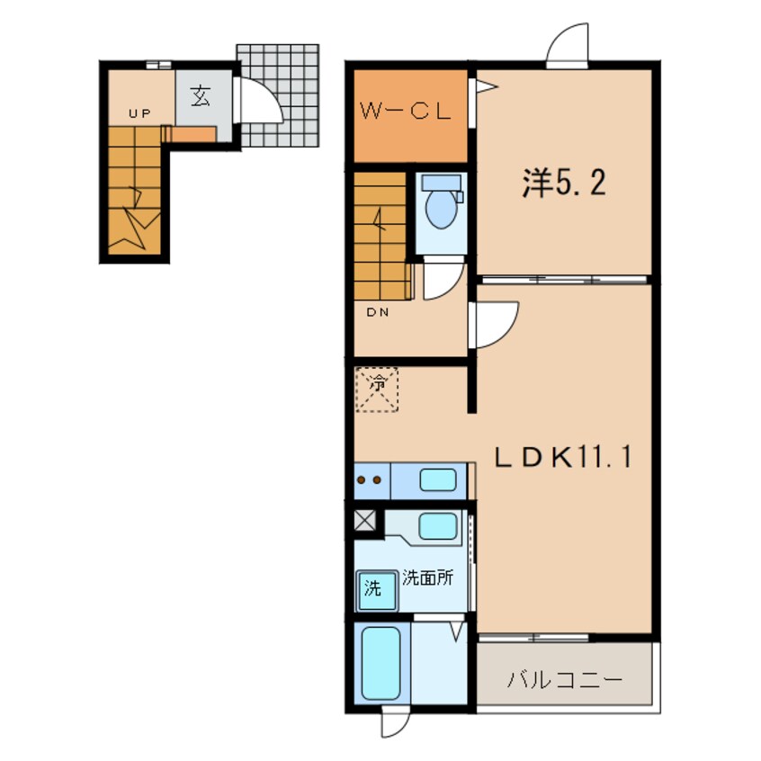 間取図 名鉄バス(西尾市)/中畑東 徒歩4分 2階 築6年