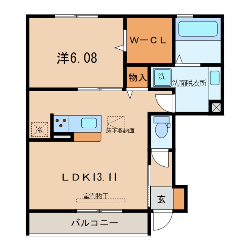 間取図 名鉄西尾線/西尾口駅 徒歩14分 1階 築5年