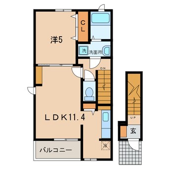 間取図 名鉄バス(西尾市)/西尾勤労会館前 徒歩4分 2階 築4年