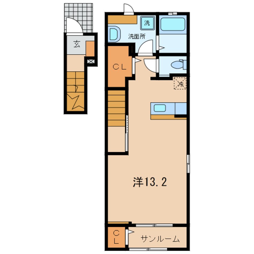 間取図 名鉄西尾線/桜町前駅 徒歩12分 2階 築4年