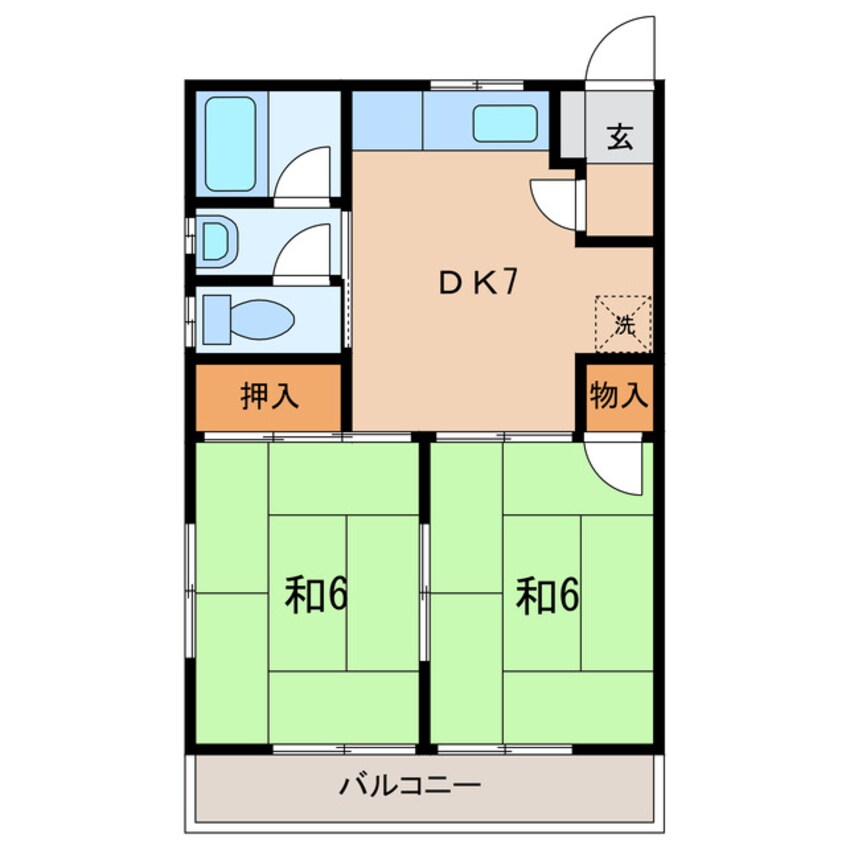 間取図 名鉄西尾線/西尾駅 徒歩15分 1階 築36年
