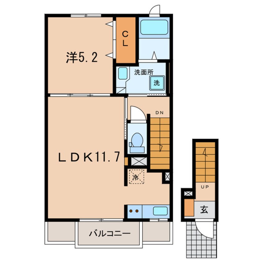 間取図 名鉄バス(西尾市)/東脇 徒歩4分 2階 築3年