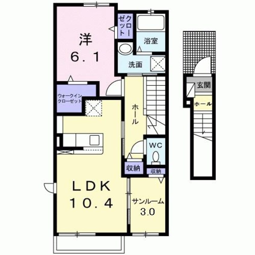 間取図 名鉄西尾線/吉良吉田駅 徒歩23分 2階 築2年