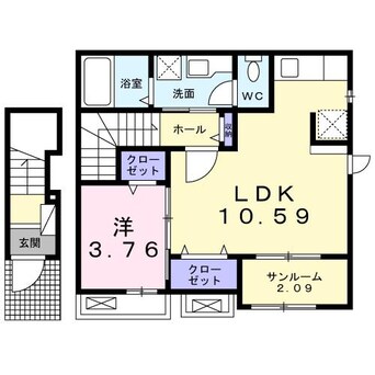 間取図 名鉄バス(西尾市)/中畑 徒歩3分 1階 築2年