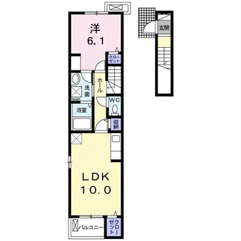 間取図 名鉄バス(西尾市)/北寺津 徒歩4分 2階 築1年