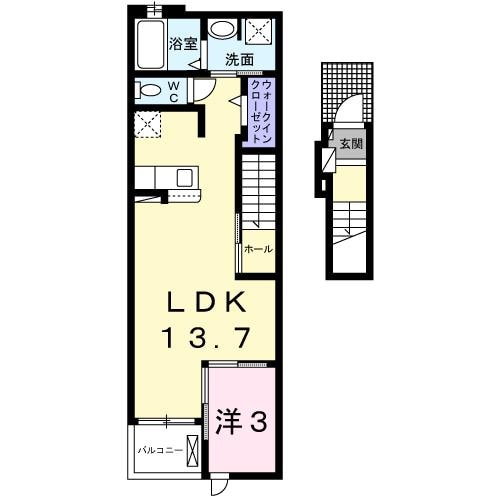 間取り図 名鉄バス（幡豆郡）/一色中町 徒歩6分 2階 築2年