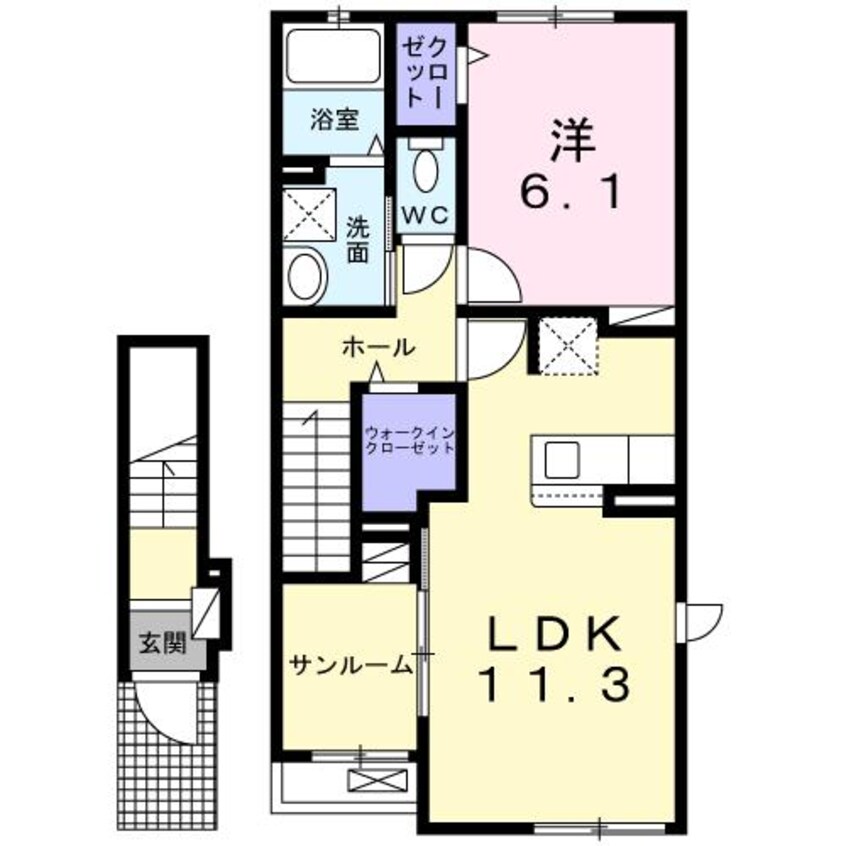 間取図 名鉄西尾線/桜町前駅 徒歩4分 2階 築2年