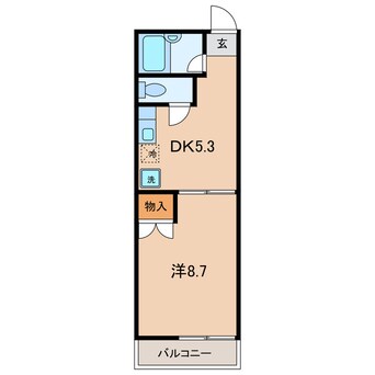 間取図 名鉄西尾線/西尾口駅 徒歩8分 2階 築33年