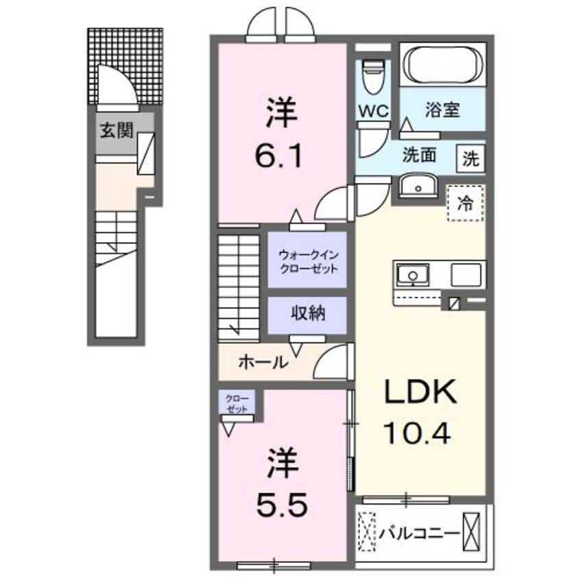 間取図 名鉄蒲郡線/西幡豆駅 徒歩11分 2階 1年未満