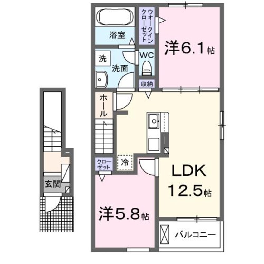 間取図 名鉄バス（幡豆郡）/満国寺前 徒歩6分 2階 1年未満