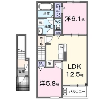 間取図 名鉄バス（幡豆郡）/満国寺前 徒歩6分 2階 1年未満