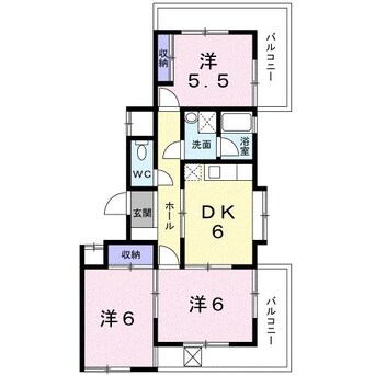 間取図 名鉄三河線/北新川駅 徒歩12分 4階 築34年